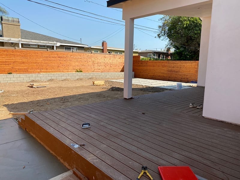 Backyard before landscape installation
