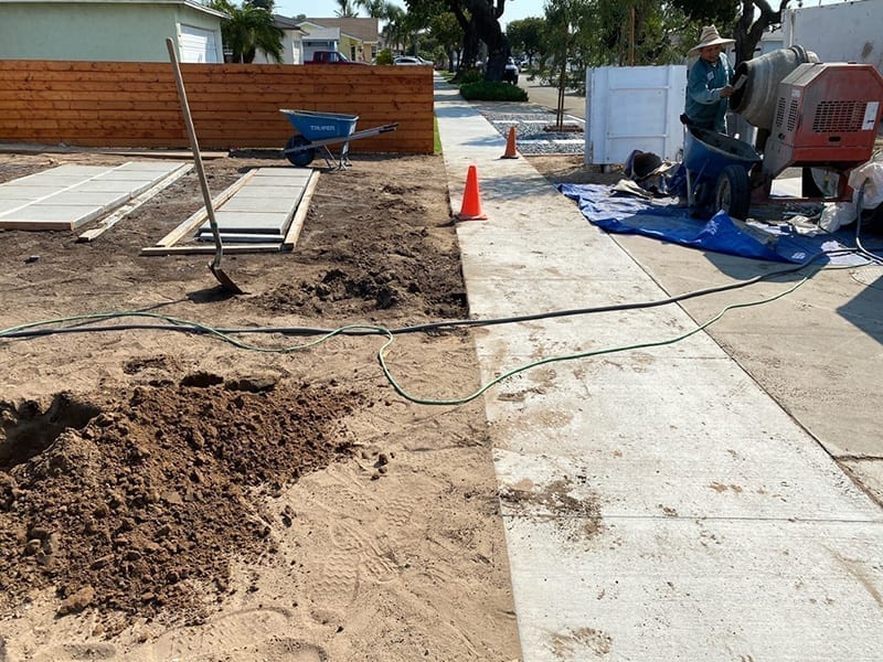 Backyard landscape installation